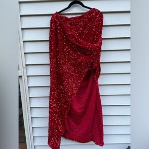 Eloquii Red Sequin Skirt